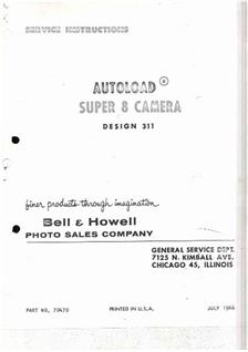 Bell and Howell 311 manual. Camera Instructions.